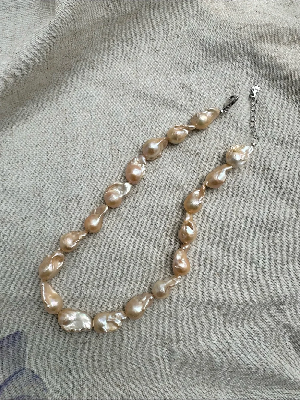Genuine Natural Pink Freshwater Baroque Pearl Necklace 17-18.5” Gift Box